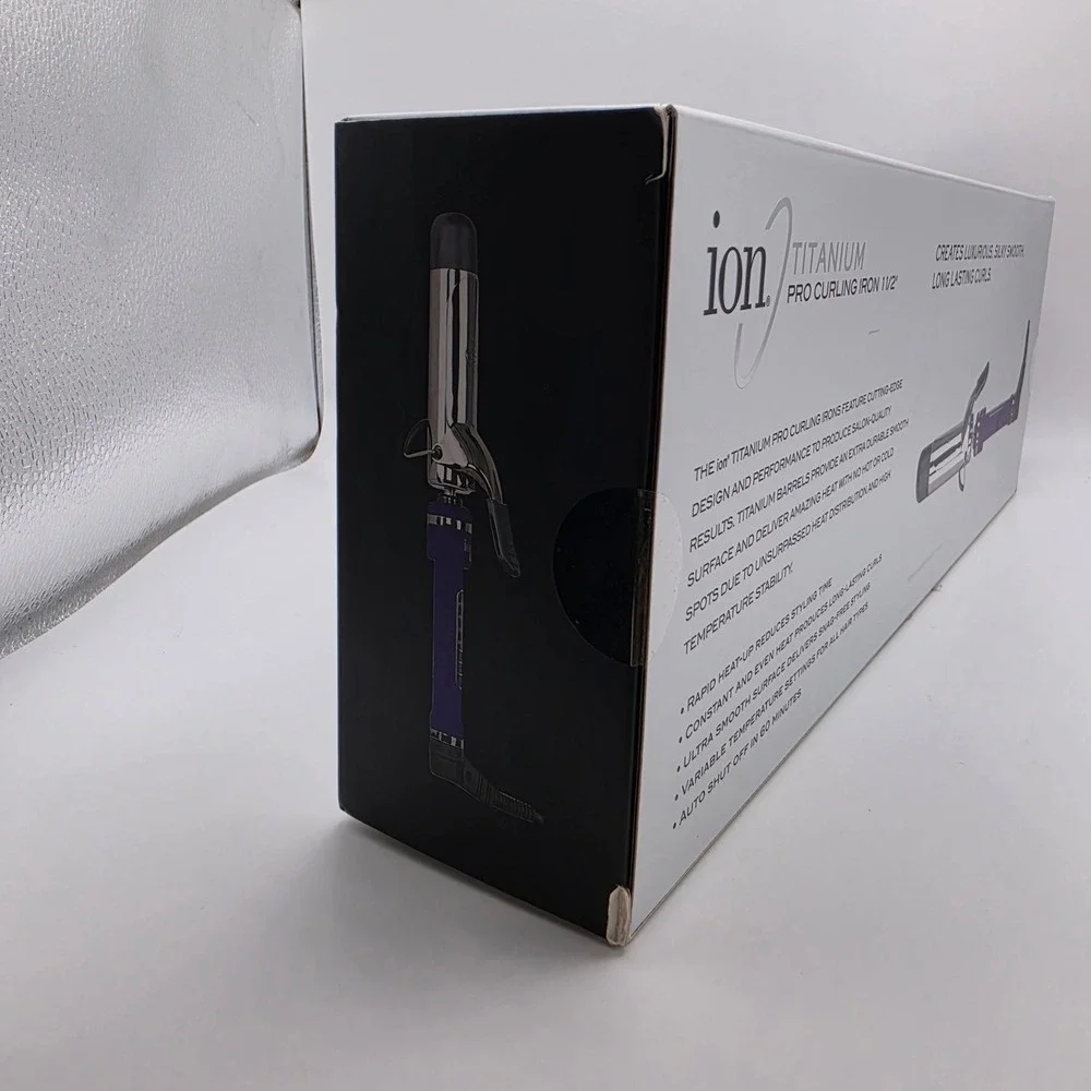 Ion Titanium Pro Curling Iron Womens 1.5 Inch Purple 301192 450F Heat NIB